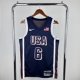 thumbnail image 1 of Camiseta de la NBA del equipo de EE. UU. 2024 azul oscuro con los números 6 James 4 Curry 8 Leonard 7 Durant, 1 of 5