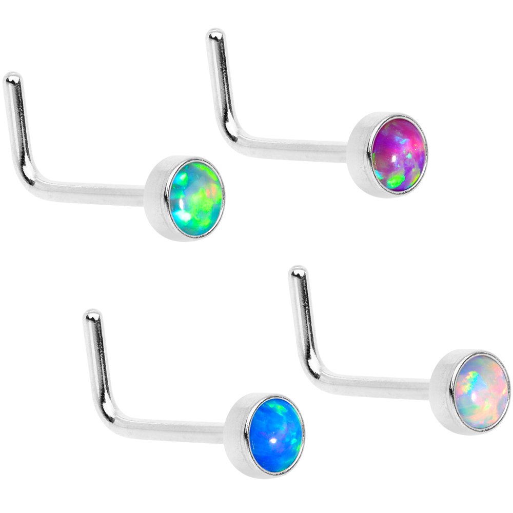 Body Candy Body Candy Steel Multi 3mm Synthetic Opal Press Fit L