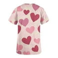 thumbnail image 4 of VKOYWKM Women Valentine's Day Scrub Tops Heart Graphic V Neck Nurse Uniform Short Sleeve Loose Fit Working Nurse Scrubs with Pockets, 4 of 5