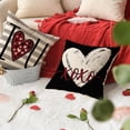 thumbnail image 3 of I Love U XOXO Valentine Hearts Stripes Throw Pillow Covers, 16 x 16 Inch Love Wedding Black Cushion Case Decoration for Sofa Couch Set of 4, 3 of 6