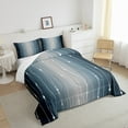 thumbnail image 4 of Erosebridal Navy Blue and Grey Bedding Set Queen Men Abstract Aesthetic Comforter Set, Dot and Wave Line Bedding Comforter Sets Gradient Ombre Duvet Insert Watercolor Geometric Down Comforter, 4 of 5
