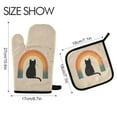 thumbnail image 2 of Yayeee Oven Mitts and Pot Holder Set of 2 Heat Resistant Kitchen Gloves Baking Hot Pad, Beige Cat Rainbow, 2 of 5