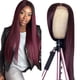 thumbnail image 5 of Peluca Larga, Lisa, Color Vino Tinto 99J, 70 Cm | 10 % Cabello Humano + 90 % Fibra Resistente Al Calor | Cabello Sintético Suave y Resistente Al Calor Hasta 160 °C | 180 % de Densidad, Atado a Media, 5 of 7