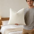thumbnail image 7 of Btomtd Thicken Imitation Lamb Throw Pillow Cover for Sofa or Bed, 1PC, 18 x 18 inches Couch Pillow Covers, Soft and Cozy Pillow Covers (White), 7 of 7