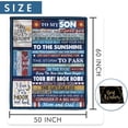 thumbnail image 6 of Gifts for Son, Son Gifts from Mom Throw Blanket, Gifts for Son from Mom Dad, Valentines Day - Birthday Gifts for Son in Law from Mother in Law Father, Soft Blanket 50" X 60", 6 of 6