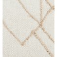 thumbnail image 3 of 18 Inch Square Cube Accent Pouf, Woven Abstract Jute Embroidery, Off White, Saltoro Sherpi, 3 of 5