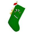thumbnail image 2 of Hometravel Christmas Dinosaur Sock, Large Green Stocking with Embroidery Design, Gift Bag Alternative for Holiday, Unique Theme Decor Item, 2 of 6
