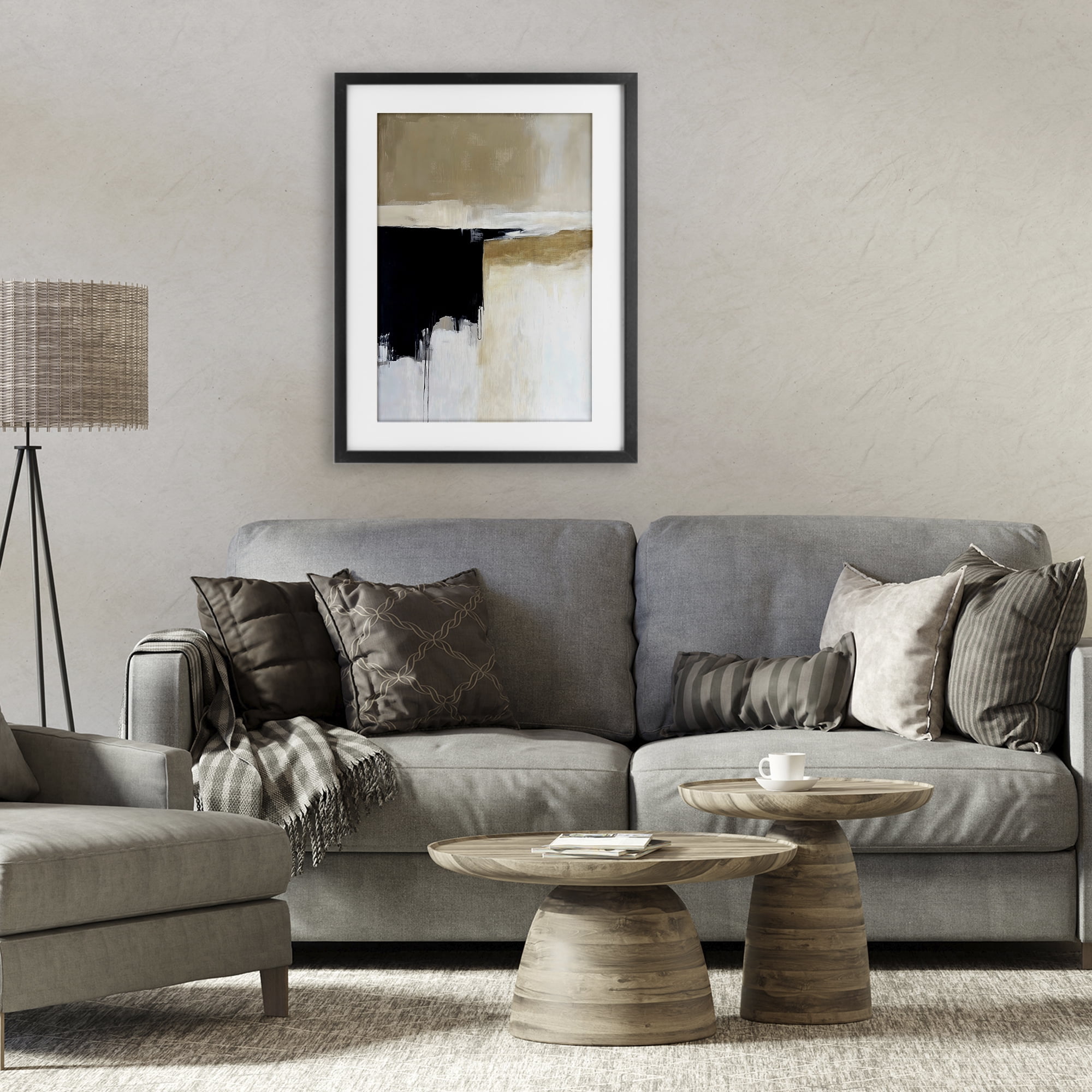 Stupell Industries Desert Shades Muted Neutrals Black Framed Print Under Glass, design by Gina Kelly