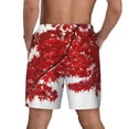 thumbnail image 2 of Lsque Mens Swim Trunks Red Maple Leaf Pattern - Bathing Suit Compression Liner - Beach Swim Shorts Swimwear - (S-3XL) - Stretch Quick Dry -3X-Large, 2 of 9