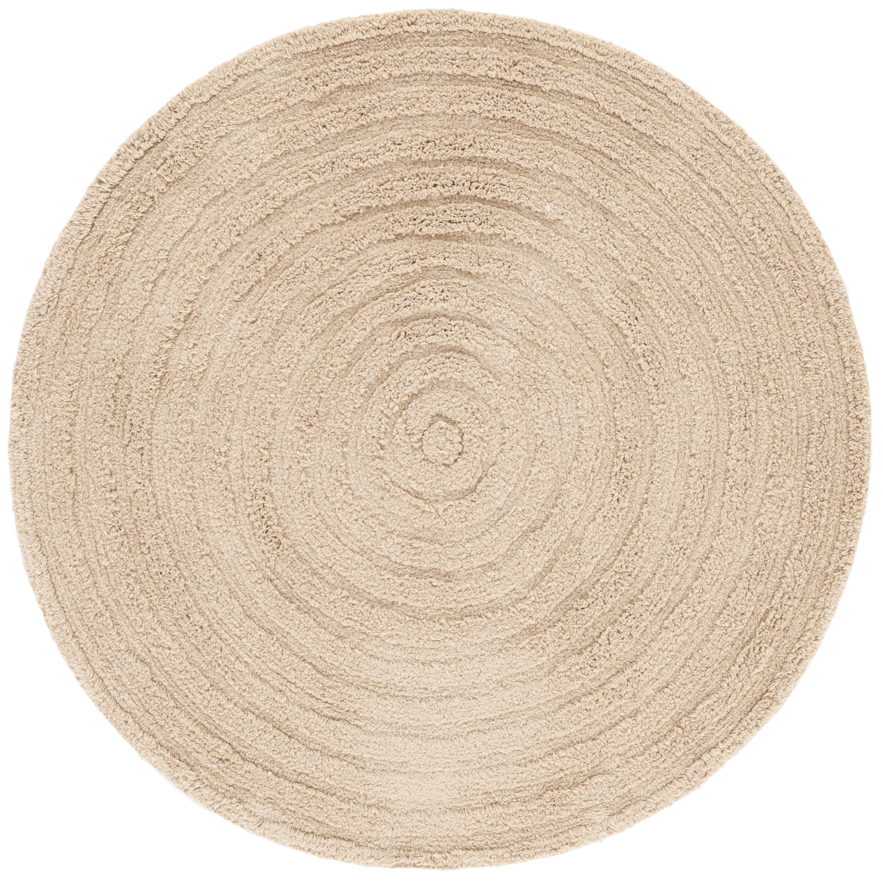 Safavieh Easy Care Edythe Solid Machine Washable Area Rug, Beige, 4' x 4' Round