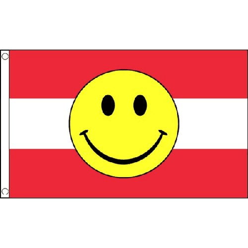 QIFEIHA Austria Smiley Face Austrian Vienna Flag 3x5 Feet Banner Flag