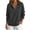 Dark Gray, variant on Womens Solid Color Collared Henley Pullover Sweatshirt Long Sleeve Button Placket Drop Shoulder Loose Fall Winter Tops