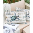 thumbnail image 6 of Ocean Turtle Throw Pillow Covers, Coastal Blue Starfish Shell Conch Wood Grain Soft Breathable Pillow Cases with Zipper for Sleeping, Standard Pillowcases for Couch Bed Sofa Chair 20x26 Inches, 6 of 6