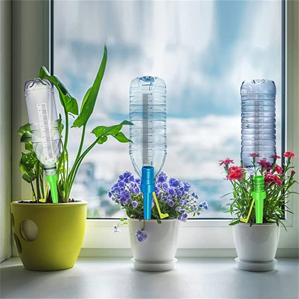 Kepooman 12 Packs Self Watering Spikes, Adjustable Plant Watering Spikes with Anti-Tilt Bracket for Garden Plants Indoor & Outdoor, Blue & Green Kepooman 12 Packs Self Watering Spikes, Adjustable Plant Watering Spikes with Anti-Tilt Bracket for Garden Plants Indoor & Outdoor, Blue & Green