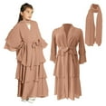 thumbnail image 5 of Otqutp Kids Abayas Dress for Girls Chiffon Layered Muslim Dresses Pleated Elegant Long Skirt Kaftan Prayer 𝗜slamic Maxi Dress, 5 of 7