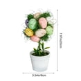 thumbnail image 3 of yulier Easter Egg Tree Potted Tabletop Decor, Artificial Mini Easter Tree with Spotted Egg for Spring Easter Decorations Indoor Home Office Table Centerpiece, 7.87 inch, 3 of 9