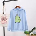 thumbnail image 2 of Women's Casual Solid Color Dinosaur Print Long-Sleeved Pullover Hooded Tops, 2 of 4