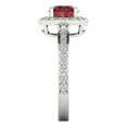 thumbnail image 3 of 1.335 ct Round Cut Natural Garnet Solitaire with Simulated Diamond Accents 18K White Gold Womens Engagement Ring, 3 of 5