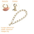 thumbnail image 2 of Uxcell Leather Wristlet Strap, 8" Hand Wrist Lanyard Chain Holder for Bag, White&Gold, 2 of 6