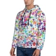 thumbnail image 3 of Sikiie Colorful Watercolor Dots Men's Hoodie, Essentials Hoodie, Sweatshirt, Pullover Hooded Sweatshirt for Men-Medium, 3 of 7