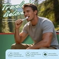 thumbnail image 3 of 40-pack mint disposable mini toothbrush - no water needed 5-in-1 pre-coated soft-bristle brush, floss, toothpick, tongue scraper - essential for travel, flight, hotel, camping, car, guest use, suitab, 3 of 4