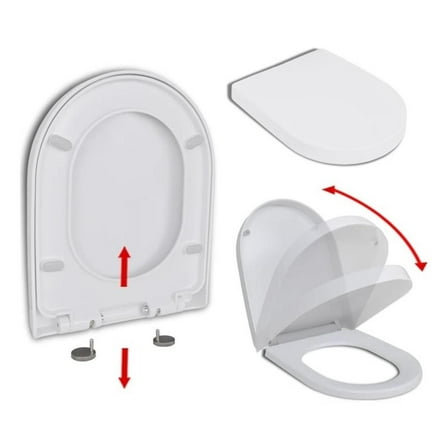 Pemberly Row Square Soft-Close Toilet Seat With Quick-Release in White
