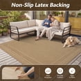 thumbnail image 6 of SIXHOME Outdoor Rugs 5'x7' Patio Rug Modern Bordered Indoor Outdoor Rugs Polypropylene Washable Non Shedding, Easy Clean, Waterproof, Durable Outdoor Carpet for Porch Balcony Deck Neutral Brown, 6 of 8