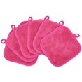 thumbnail image 1 of BloomSesame Paños desmaquillantes para cara, ojos, labios, almohadillas desmaquillantes reutilizables, paños de limpieza facial de microfibra suave, 5 x 5 pulgadas, paquete de 6 (rosa oscuro), 1 of 5