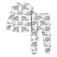 thumbnail image 2 of Conjuntos de blusas y camisas de cuello redondo y manga larga para niños, conjunto de pantalón y camiseta para colorear con grafiti a mano, divertido conjunto de 2 piezas para niños y niñas., 2 of 8