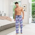 thumbnail image 7 of Blue and Purple Wave Mens Pajama Pant Sleep and Lounge Bottons with Pockets, 7 of 7