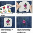 thumbnail image 3 of 4 Pcs Water Soluble Embroidery Stabilizers Flower Adhesive Hand Sewing 11.7x8.3inch Embroidery Transfer Paper Boho Leaf for Stitch Embroidery Designs Hand Sewing Lover, 3 of 8