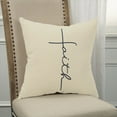 thumbnail image 5 of Black Taupe Canvas Faith Throw Pillow, 5 of 5