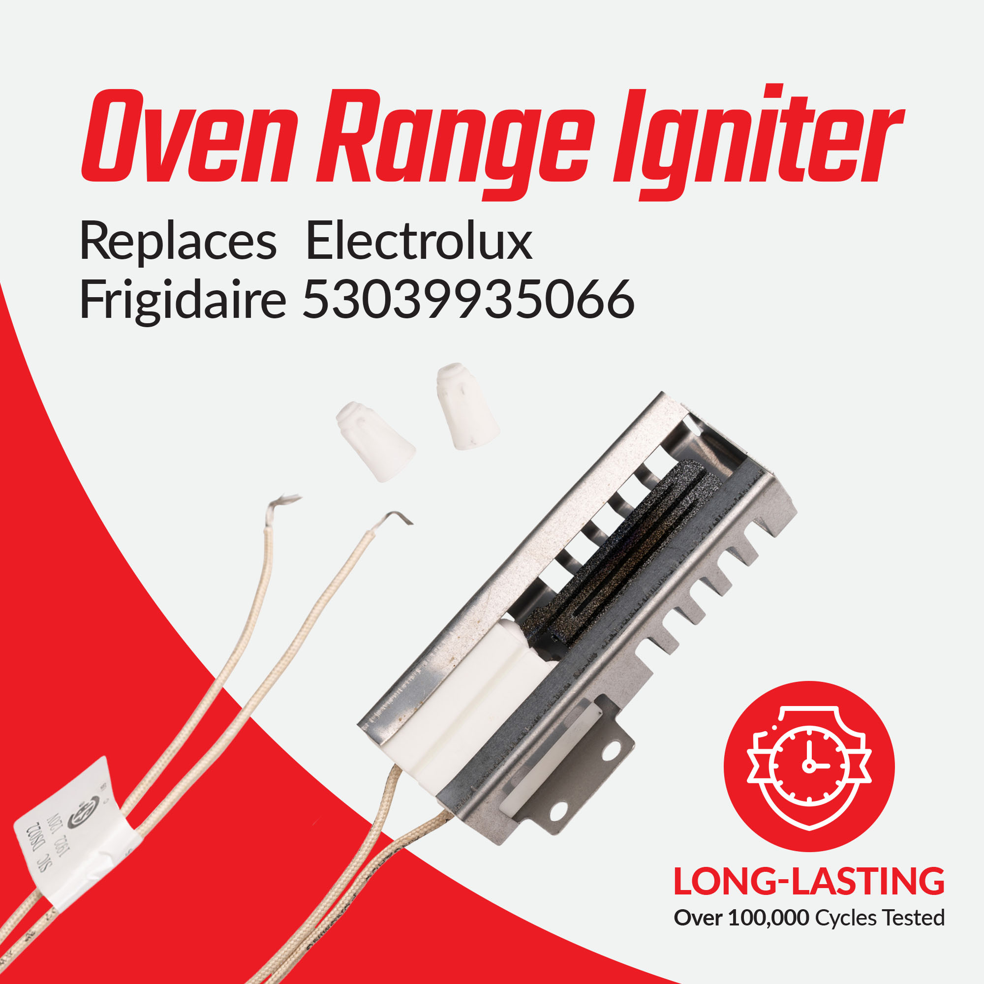 Surface Igniter DS022KX 3.2 to 3.6 Oven Range Flat Igniter, Replacement Igniter for 5303935066