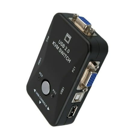 2 Port Manual USB VGA KVM Switch Box For Mouse Keyboard Monitor Sharing 2 Computer PC 2 Ports