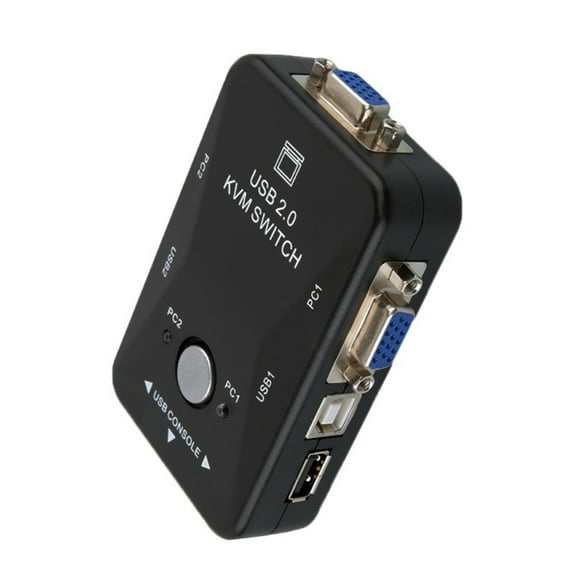 2 Port Manual USB VGA KVM Switch Box For Mouse Keyboard Monitor Sharing 2 Computer PC 2 Ports