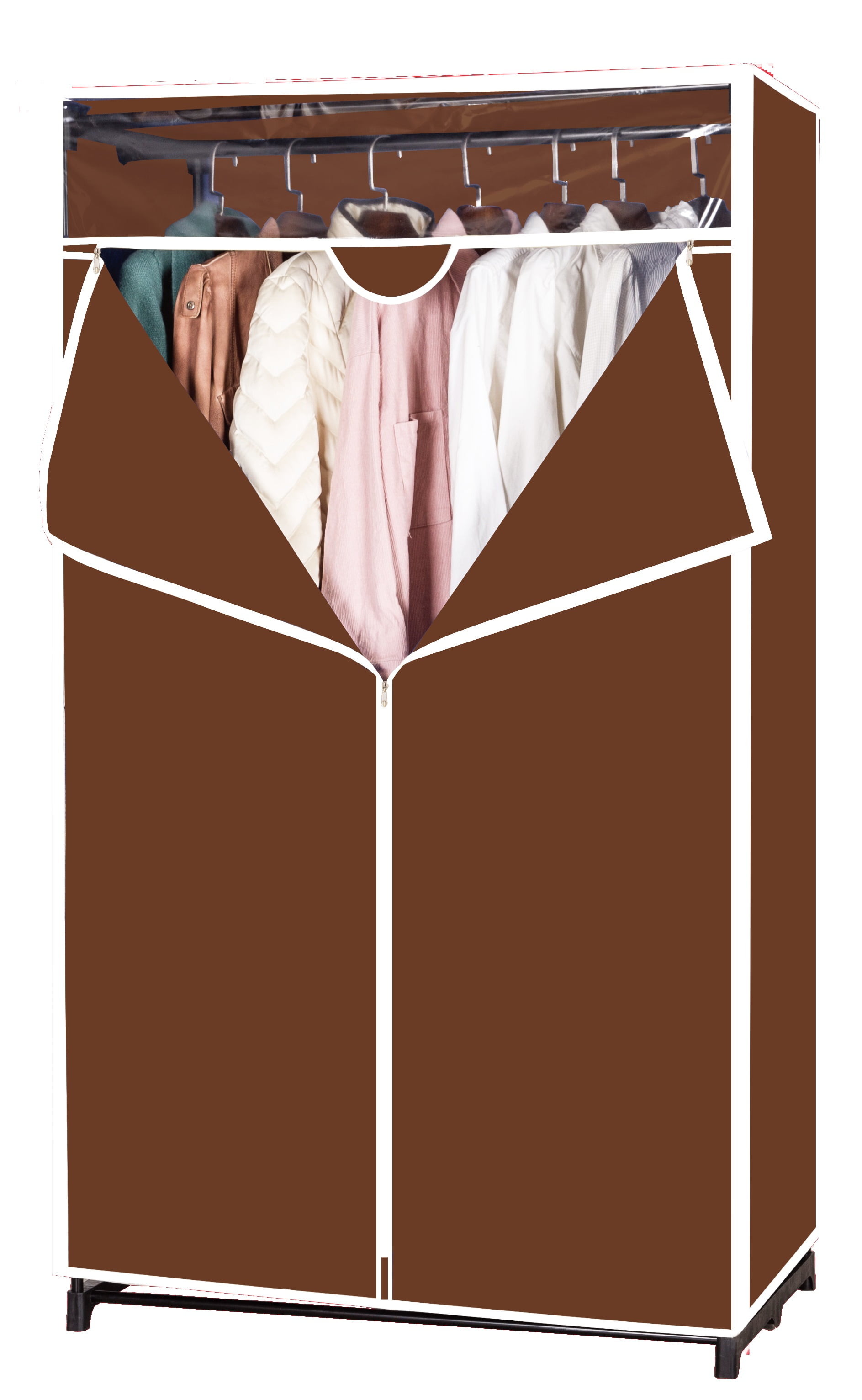 Storage Solutions Black Non Woven Waterproof 36 Inch Wardrobe Portable Closet Organizer Brown Walmart Com Walmart Com