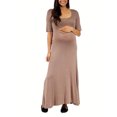 thumbnail image 1 of 24-7 Comfort Apparel Women's Maternity Elbow Maxi Dress, 1 of 8