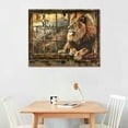 thumbnail image 2 of Nawypu Lion Wall Art Rustic Farmhoues Christian Lion Wall Decor Lion Of Judah Pictures Canvas Prints Artwork Inspirational Psalm Scripture Gifts Home Decorations For Bathroom Kitchen Office Framed, 2 of 6