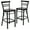 Mahogany Wood Seat/Black Metal Frame, variant on Flash Furniture 2 Pk. HERCULES Series Black Two-Slat Ladder Back Metal Restaurant Barstool - Cherry Wood Seat
