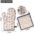thumbnail image 6 of White Christmas Gingerbread Man Pattern Kitchen Oven Mitt and Pot Holder Sets 2 Pcs for Baking, Cooking and Grilling, Heat Resistant Up To 392 °F, 6 of 7