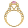 thumbnail image 4 of Halo Engagement Ring for Women - 2.37ct Simulated Pink Diamond in 14K Yellow Gold Promise Ring, 4 of 6