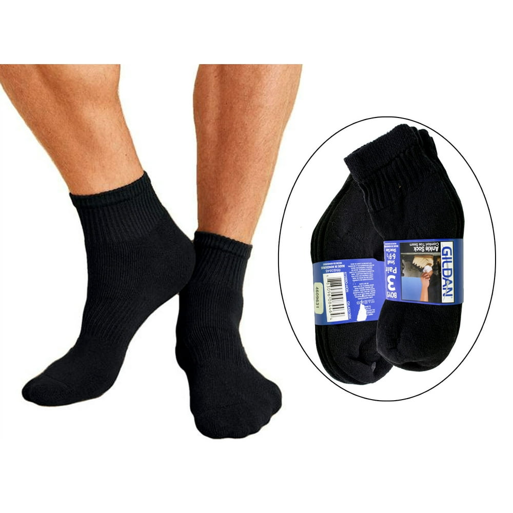 Gildan 4x Gildan Men's Stretch Cotton Warm Ankle Boys No Show Socks 6