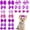 Dark Purple, variant on 20 count Cute  Hair Bows with Rubber Bands Elastic  Mix Style Lace Rhinestone  for Furry Puppy  Pet Girl, Sky Blue