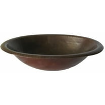 Novatto  CORDOBA Rolled Oval Drop-In Copper Bath Sink with Antigua Finish 19-Inch Width