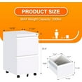 thumbnail image 3 of Aobabo 2 Drawer File Cabinet, Metal Filing Cabinet with Lock for Office Legal/Letter Size, White, Fully Assembled Except Wheels, 3 of 8