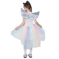 thumbnail image 4 of KAWELL Girls Unicorn Costume Rainbow Dress with Wing Headband for Child 4-5t, 4 of 6
