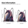 thumbnail image 2 of Xecao Dragon Pattern Sports Drawstring Backpack - String Swim Gym Bag with Wet Proof Pocket for Women&Men-Medium, 2 of 6