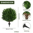 thumbnail image 3 of Artificial Cedar Topiary Ball Tree 24.8" Fake Cypress Trees Faux Evergreen Shrub Plants for Home Porch Garden Outdoors Decor 1PCS, 3 of 7