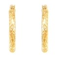 thumbnail image 2 of Brilliance Fine Jewelry 10K Yellow Gold 2.5MMx18MM Hollow Round Hoops Earrings, 2 of 4