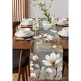 thumbnail image 4 of Table Runner Dresser Scarves 108 Inch Long, Watercolor Retro Blossom Floral Linen Dining Table Runners Flower on Vintage Grey Brown Tabletop Scarf for Wedding Holiday Party Kitchen, 4 of 7
